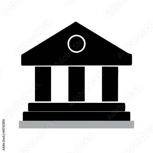  Bank building icon vector illustration. 