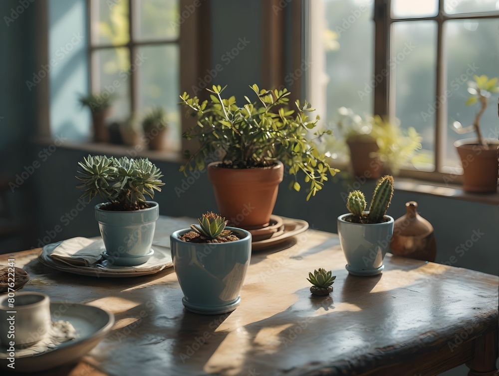 flowers on the windowsill. 3D rendering flowers on the windowsill. 3D rendering
