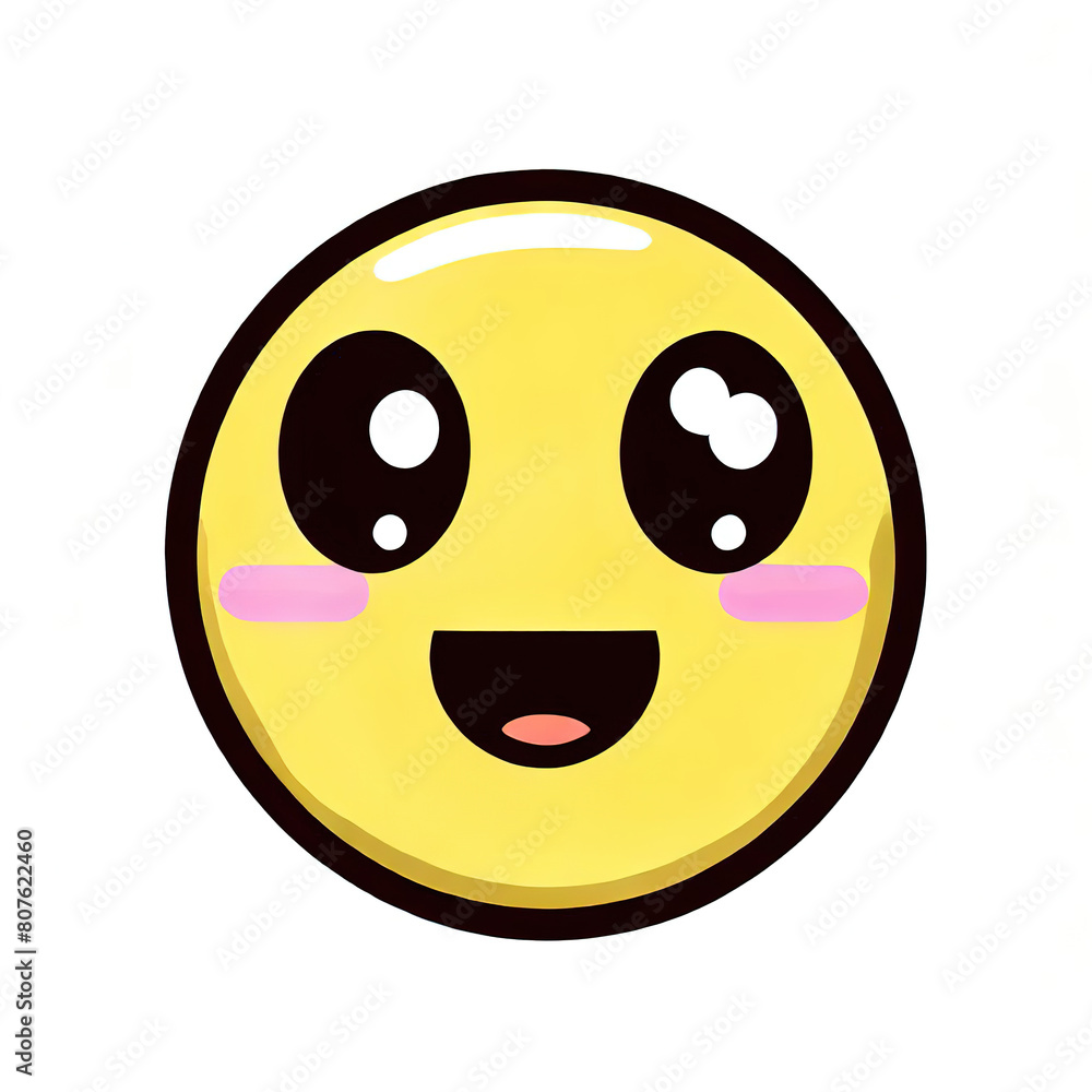 Fototapeta premium sketchy smiling yellow emoticon on a white background, generated by Ai