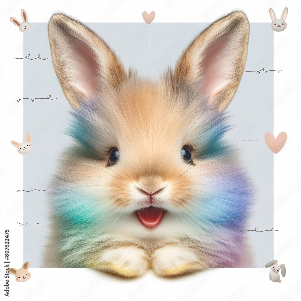 Rainbow colored baby rabbit Rainbow colored baby rabbit