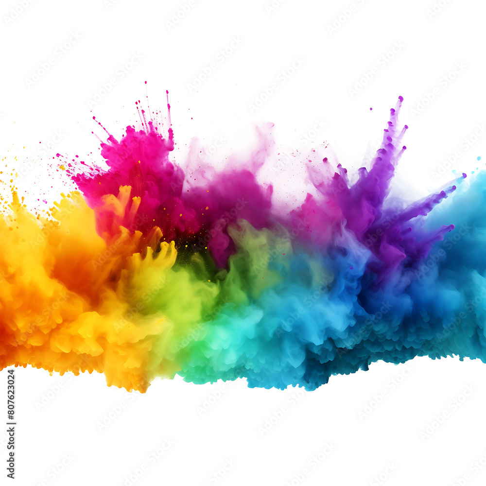 Colorful explosion of paint. Isolated on white background. 3d rendering. Colorful explosion of paint. Isolated on white background. 3d rendering.