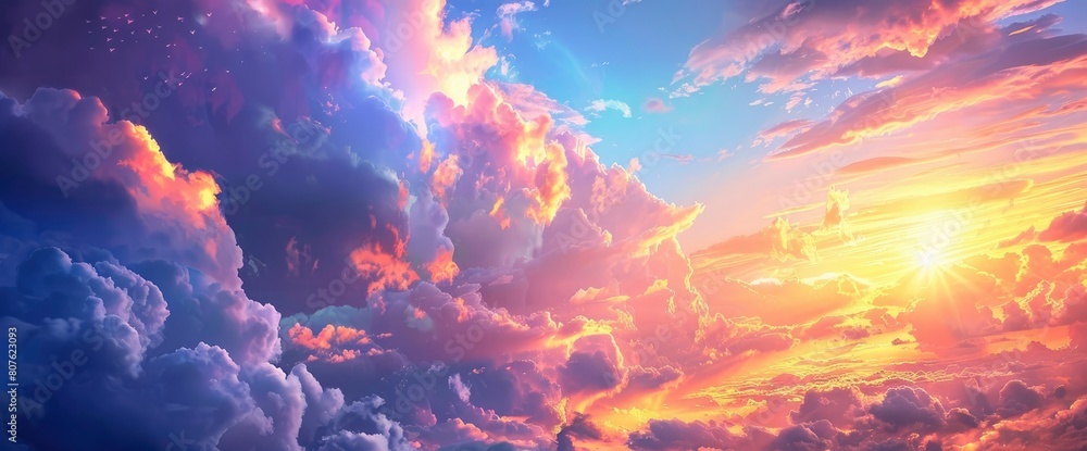 Marvel At The Breathtaking Beauty Of A Sky Landscape Painted With The Vibrant Hues Of Sunset, Background HD For Designer 