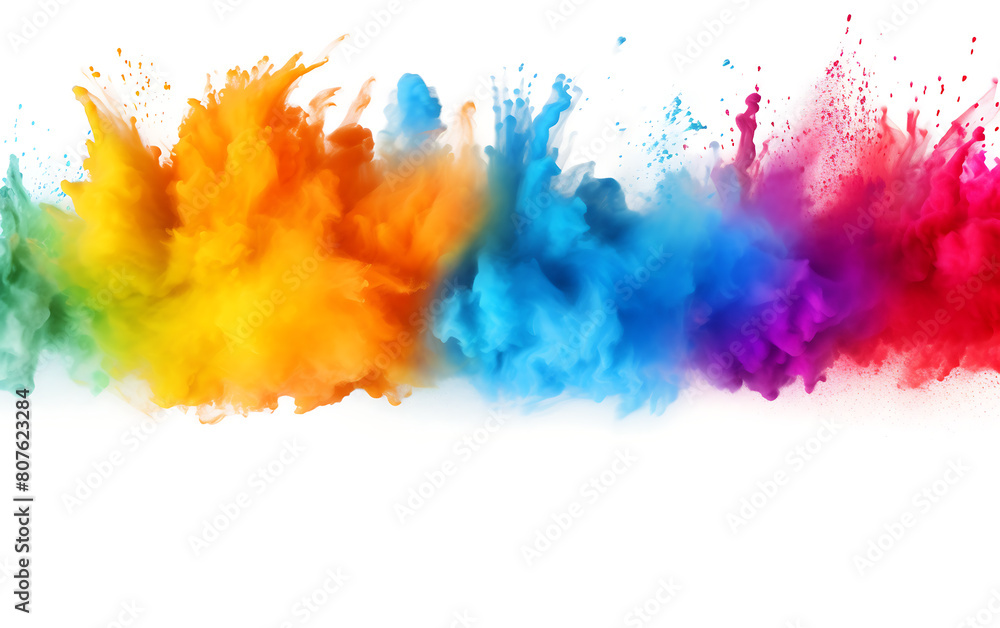 Colorful explosion of paint. Isolated on white background. 3d rendering. Colorful explosion of paint. Isolated on white background. 3d rendering.