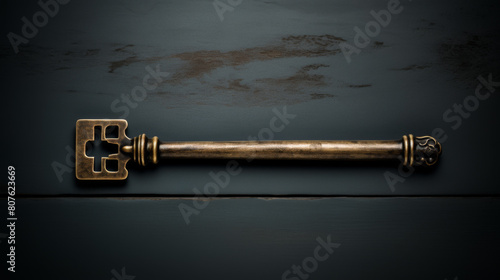 A key is shown on a dark background photo