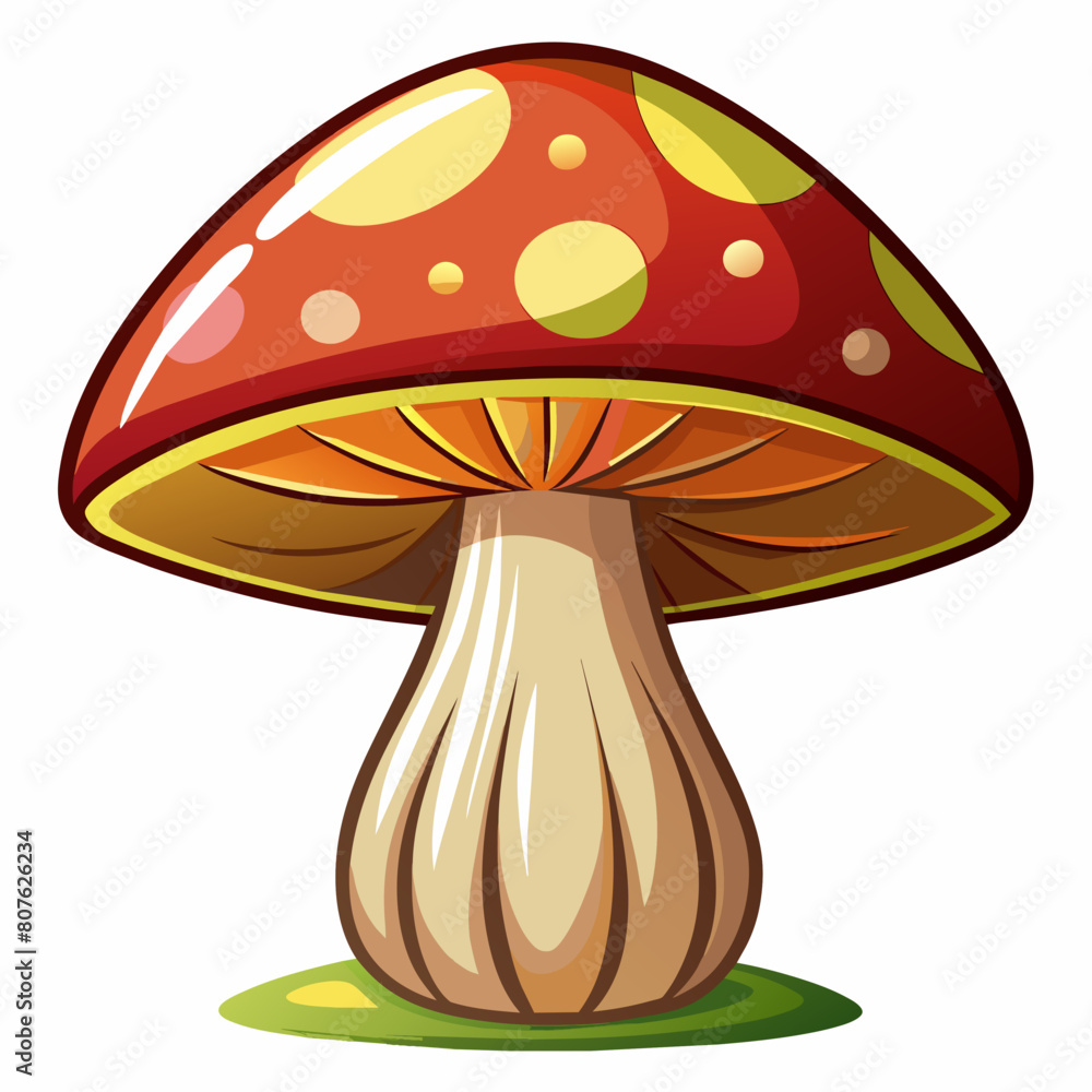Fresh Mushroom Vector: White Background Illustration for Versatile Use Fresh Mushroom Vector: White Background Illustration for Versatile Use