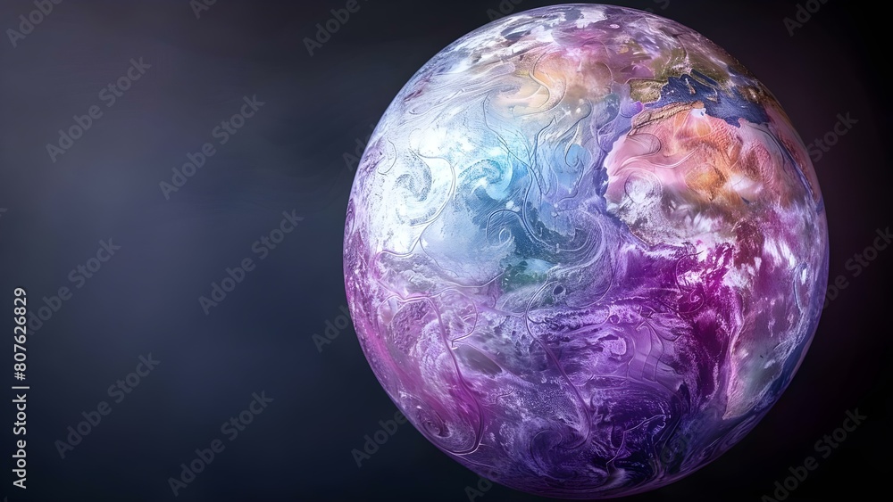 Earth Day celebrates global environmental awareness and sustainability with a colorful globe. Concept Earth Day, Global Awareness, Environmental Sustainability, Colorful Globe