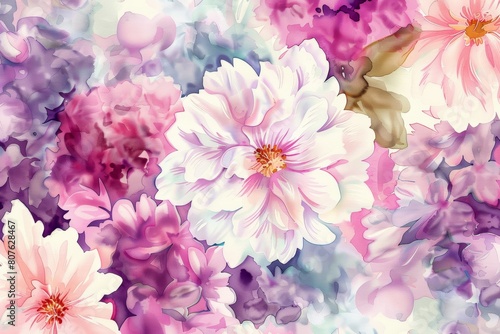 watercolor flowers background