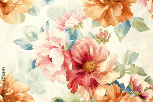 watercolor flowers background