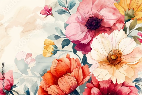 watercolor flowers background