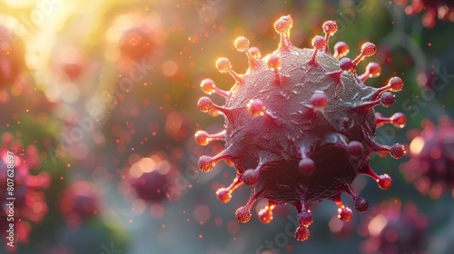 Influenza background image. Coronavirus Covid 19 outbreak virus. photo