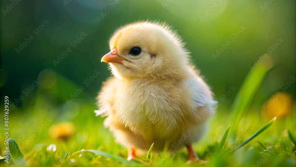 Cute yellow chicken close-up Cute yellow chicken close-up