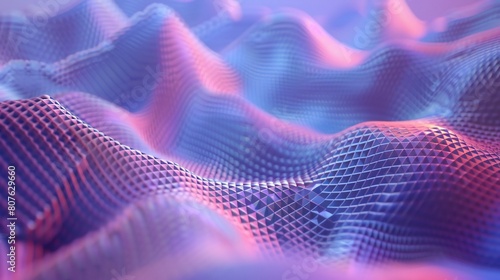 Futuristic Wavy Grids: Calm waves cascade through geometric dimensions.