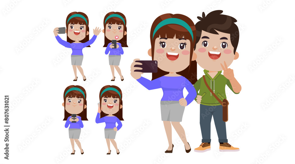 Young people using smart phones