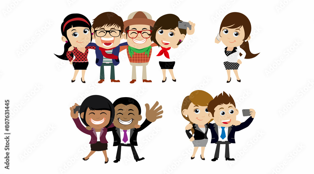 Young people using smart phones