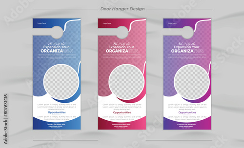 Minimal and Modern business door hanger design and layout template design