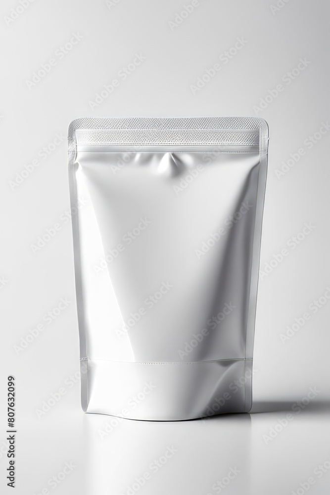 Glossy Pouch Up Blank White Template isolated in a White Background Glossy Pouch Up Blank White Template isolated in a White Background