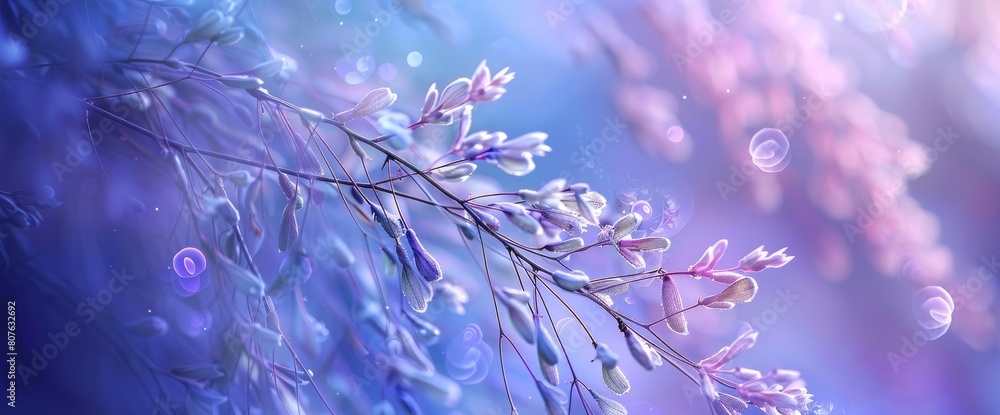Up Close, The Delicate Tendrils Of A Willow Sway Gently Against A Backdrop Of Purple And Blue Hues, Background HD For Designer Up Close, The Delicate Tendrils Of A Willow Sway Gently Against A Backdrop Of Purple And Blue Hues, Background HD For Designer