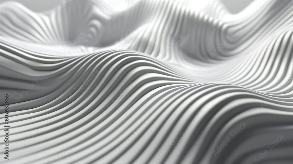 Serene 3D Patterns: Futuristic lines dance in a tranquil rhythm.