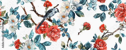 Wallpaper Mural Seamless Pattern of Watercolor Torontodigital.ca