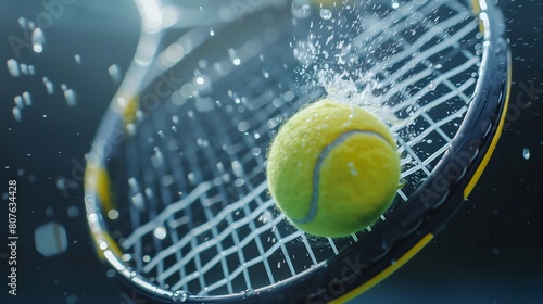 a yellow tennis ball, captured in a close-up