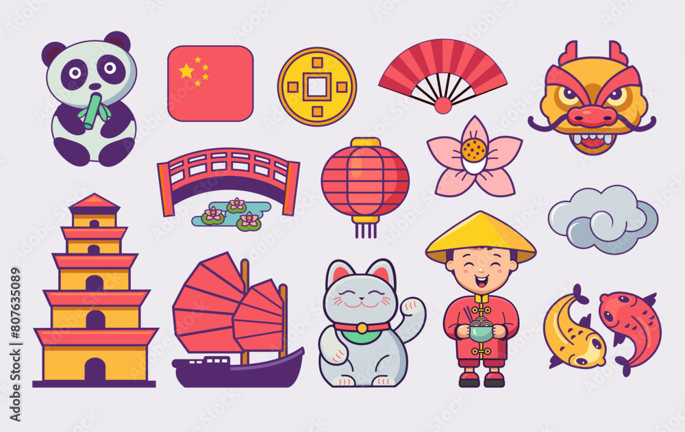 collection of chinese vector flat icons collection of chinese vector flat icons