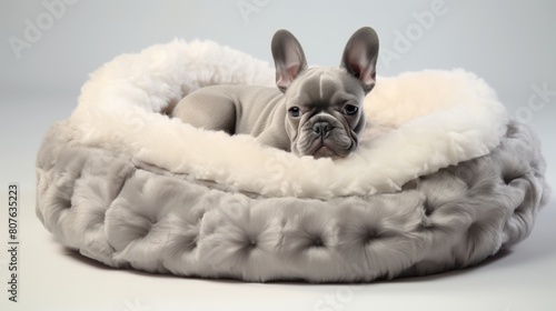 Plush Dog Bed with White Interior © flow