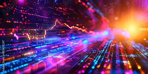 Analyzing Financial Trends Through Digital Currency Exchange Stock Charts with Computer Software. Concept Financial Analysis, Digital Currency Exchange, Stock Charts, Computer Software, Trends