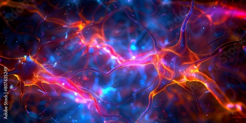 Examining Neuron Cells at a Microscopic Level in Neural Networks for Neuroscience Research. Concept Microscopy, Neuron Cells, Neural Networks, Neuroscience Research © Ян Заболотний