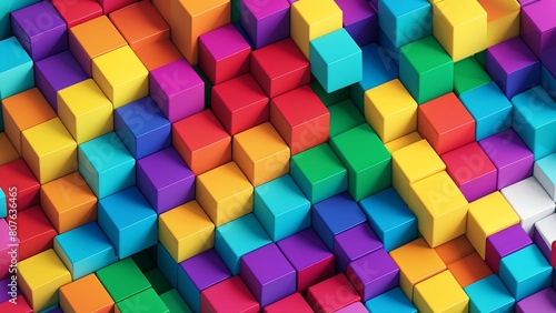 Voxel Texture Cubes Symbolic Of The Lgbtiq Rainbow Colors Cubes Arranged. Generative AI