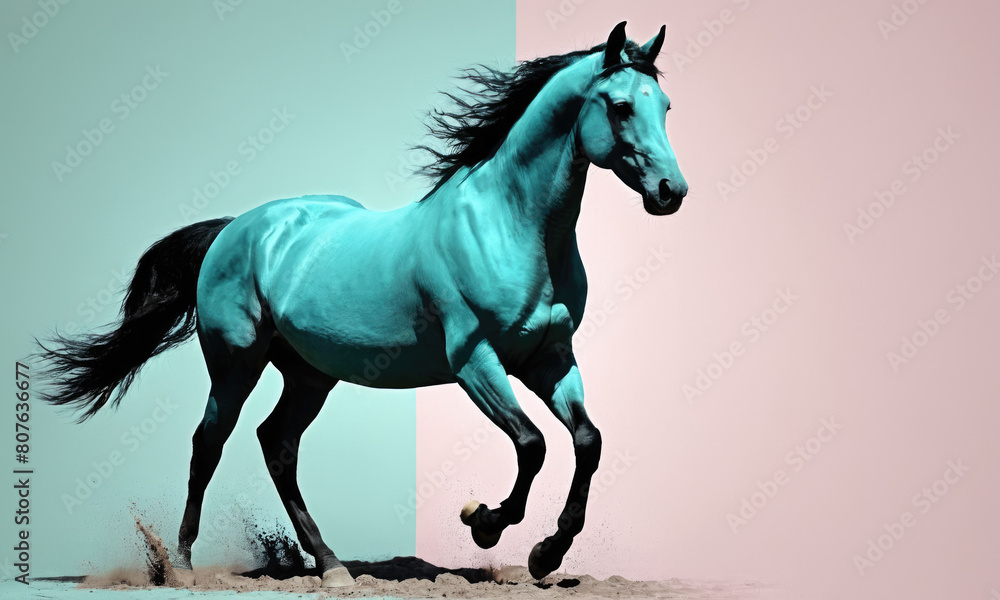 Fantasy Illustration of a wild Horse. Digital art style wallpaper background. Fantasy Illustration of a wild Horse. Digital art style wallpaper background.