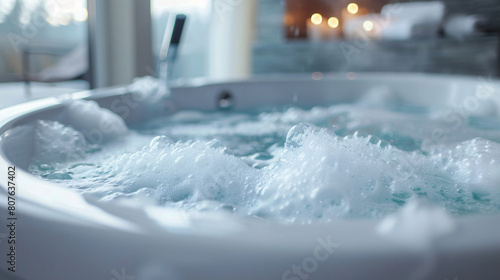 Hot bath. Warm water is drawn into the bath. Water