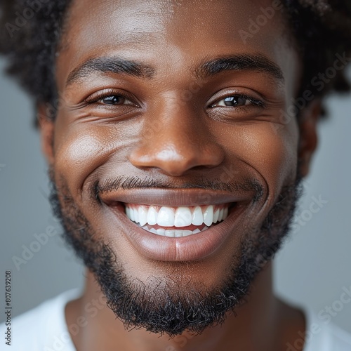 Happy Man showing white teeth,Bright Smiles and Dental Care: Promoting Healthy Teeth in 4K High-Definition Wallpaper