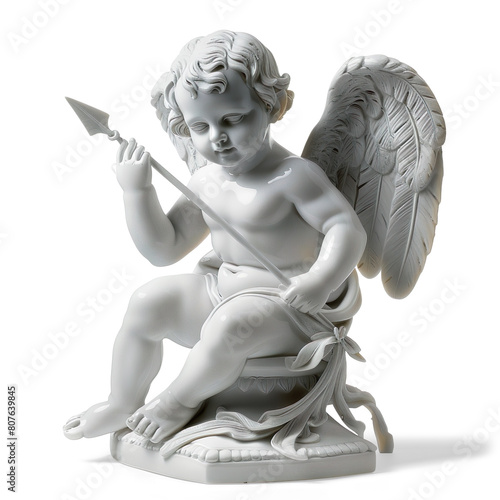 cupid statue isolated on a transparent background 
