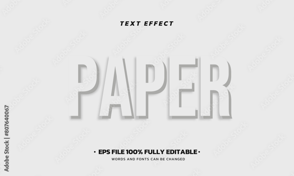 Paper text effect template design. Editable Text Effect