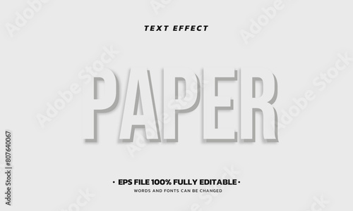 Paper text effect template design. Editable Text Effect