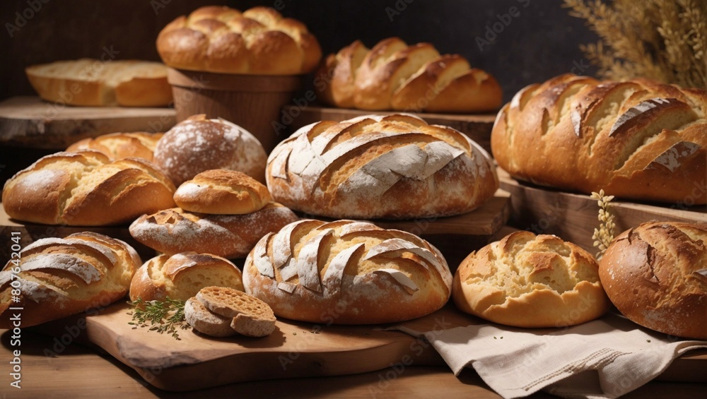 Artisanal breads, crusty and fragrant