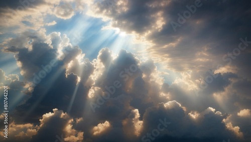 Ethereal clouds of light light and shadow