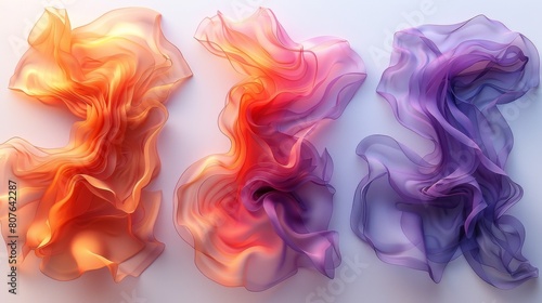 Flowing abstract modern banner set. Horizontal backgrounds with water, streams, and energy streams. Wave Liquid, transparent, gradient headers. photo