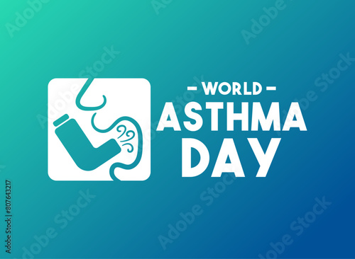 World Asthma Day. Held on the first Tuesday in May. Gradient background. Poster, banner, card, background. 