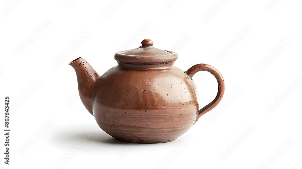 A classic ceramic teapot isolated on a white background.