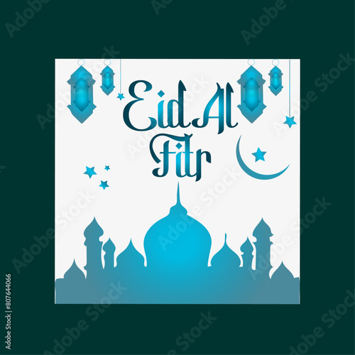Eid social media post design. Unique Modern Editable Social Media banner template. Anyone can use this Easy Design Promotion web banner for social media. Modern elegant sales and discount promotions.