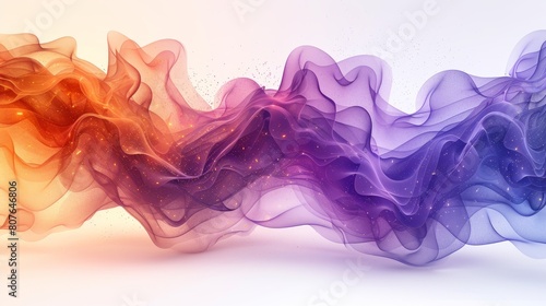 Abstract wavy lines flowing dynamically in vibrant colors isolated on white background for modern, technology, digital, communication, science, music concepts.