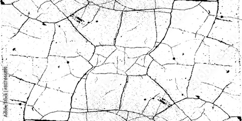 White black grey wall, floor with pattern and cracks, texture background. Black grunge effect on white background, cracked ground, ground distress texture, damage texture, scratch texture photo
