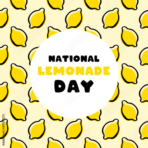 National Lemonade Day. First Sunday in May. Seamless pattern.
