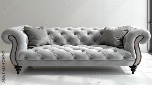 The Diamond Tufted sofa exudes luxury and sophistication with its exquisite diamond-shaped tufting adorning the backrest and arms, elevating the design to a new level of elegance.