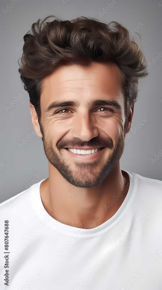 Obraz premium Close-up of smiling male with perfect teeth