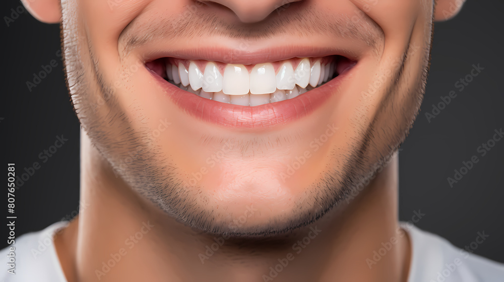 Close-up of smiling male with perfect teeth Close-up of smiling male with perfect teeth