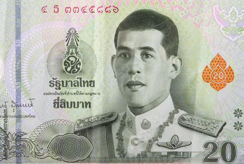 Portrait of the king for 20 Thai Baht photo