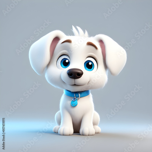 Cute White Dog with Blue Eyes