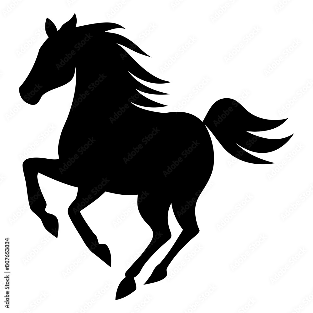 Obraz premium horse silhouette vector isolated on white